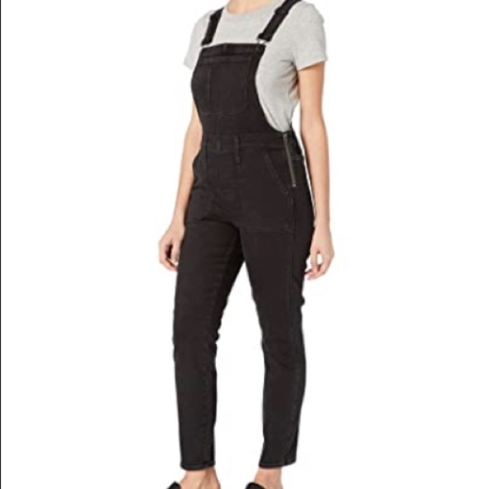 Madewell skinny overalls in black wash, large